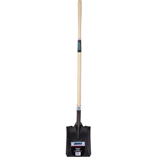 Heavy-Duty Square Shovel, Hardwood, Carbon Steel Blade, Straight Handle, 48" Long Kelford