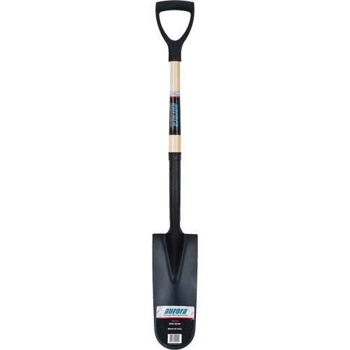 Heavy-Duty Drain Spade, Carbon Steel, 16" x 6" Blade, 29" L, D-Grip Handle Kelford