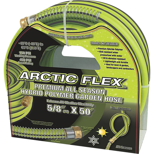 Premium Hybrid Polymer Garden Hose, PVC/Rubber, 5/8" dia. x 50' Kelford