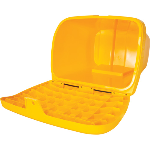 Salt & Sand Storage Bins, With Hasp, 21" x 27" x 26", 4.24 cu. ft., Yellow Kelford