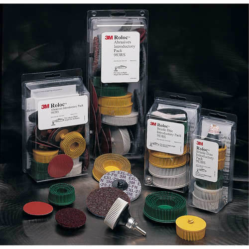 Scotch-Brite Roloc Bristle Disc Kit, Ceramic, 50, 80, 120 Grit, 2" Dia. Kelford