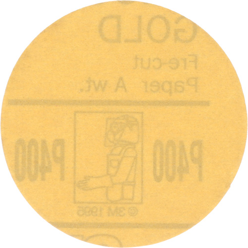 Disque dor&eacute; Hookit, dia 3", Grain P400, Oxyde d'aluminium, Poids C Kelford