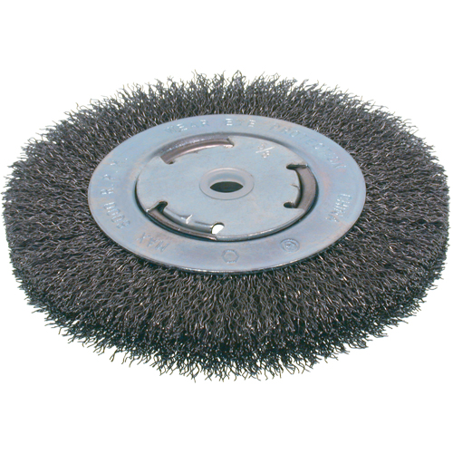 Economy Crimped Wire Wheel Brushes - Medium Face, 6" Dia., 0.014 Fill, 2" Arbor Kelford