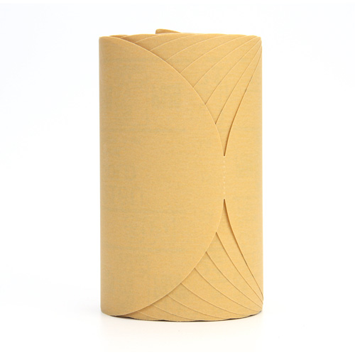 Rouleau de disques abrasifs dor&eacute;s en papier Stikit 216U, 6" dia., Grain P320, Oxyde d'aluminium Kelford