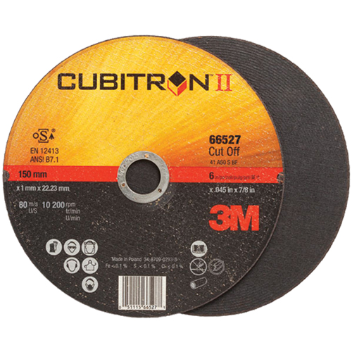 Cubitron II Cut-Off Wheel, 4-1/2" x 0.04"/0.045", 7/8" Arbor, Type 27, Ceramic, 13300 RPM Kelford