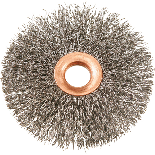Brosses rotatives &agrave; fils cr&ecirc;p&eacute;s avec moyeu en cuivre 3", 3" dia., Fils 0,012", Arbre 1/2" Kelford