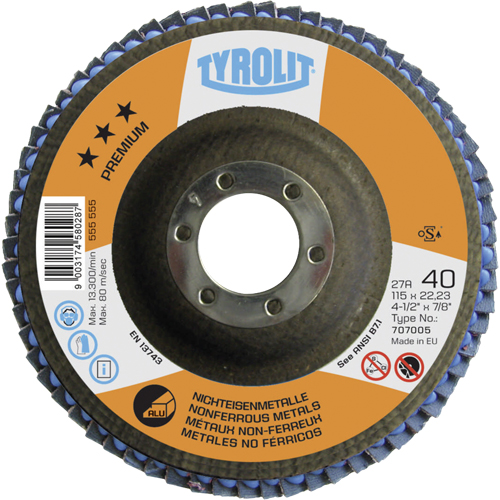 Flap Disc, 5" x 7/8", Type 29, 40 Grit, Ceramic Kelford