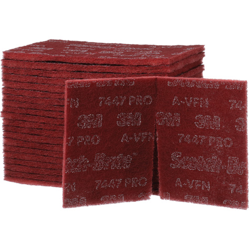 Tampons manuels Scotch-Brite 7447, Oxyde d'aluminium, 9" x 6", Grain Tr&egrave;s fin Kelford