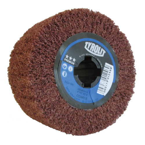 Tambour de conditionnement de surface Pro-Line, 4" dia. x 2" la, 3/4" Arbre, Grain Cors&eacute;, Oxyde d'aluminium Kelford