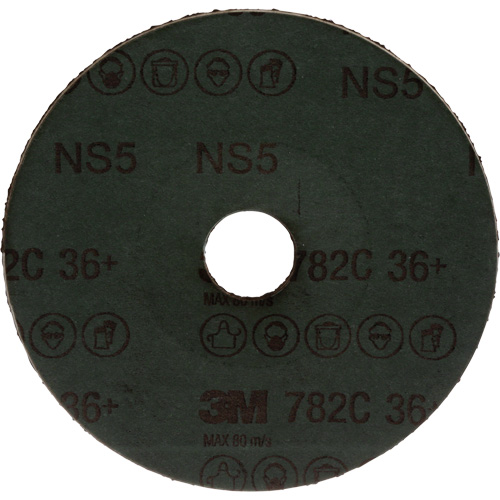 Disque en fibre 782C, Grain de c&eacute;ramique, 36+, 5" Dia x 7/8" Arbre Kelford