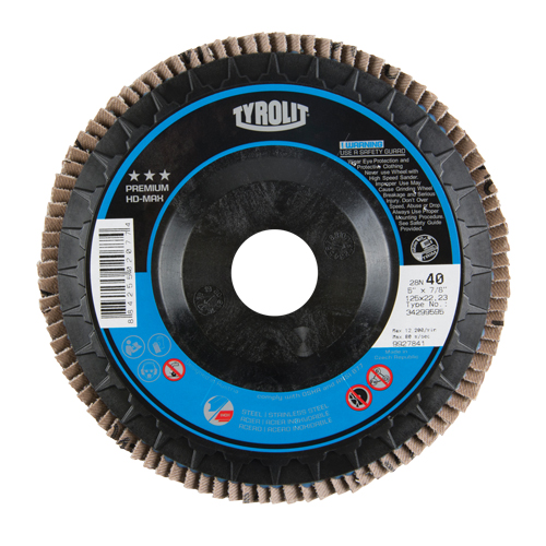 Flap Disc, 5" x 7/8", Type 27, 40 Grit, Zirconium Kelford