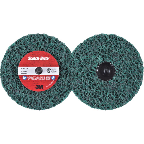 Scotch-Brite Roloc+ Clean & Strip XT Pro Extra Cut Disc, 4" Dia., Extra Coarse Grit, Aluminum Oxide Kelford