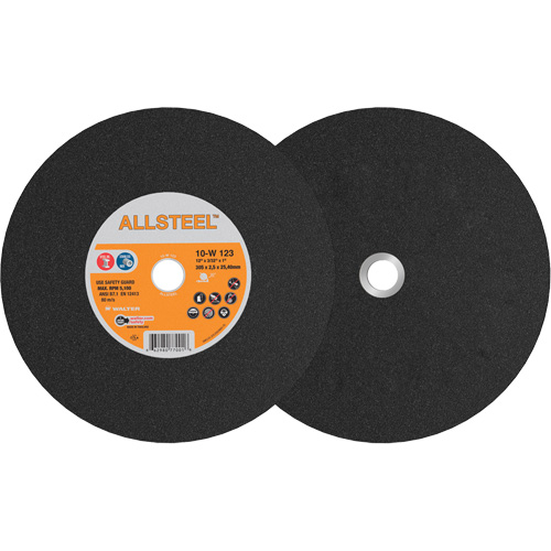 AllSteel Chopsaw Wheel, 12" x 7/64", 1" Arbor, Type 1, Aluminum Oxide, 5100 RPM Kelford