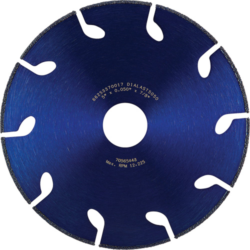 Meule &agrave; tronçonner Dialast RightCut, 5" x 0,05", Arbre de 7/8", Type 01/41, Losange, 12225 Tr/min Kelford