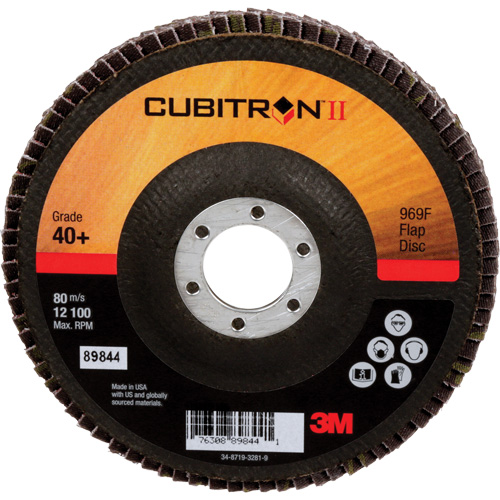 Cubitron II 969F Flap Disc, 5" x 7/8", Type 27, 40+ Grit, Ceramic Kelford