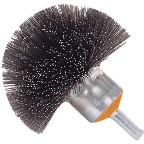 Brosse sph&eacute;rique mont&eacute;e &agrave; fils cr&ecirc;p&eacute;s, 1-1/2", Fils 0,008", Tige 1/4" Kelford