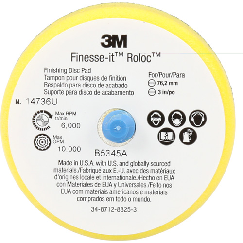 Tampon de finition pour disque Finesse-It Roloc, 3" dia. Kelford