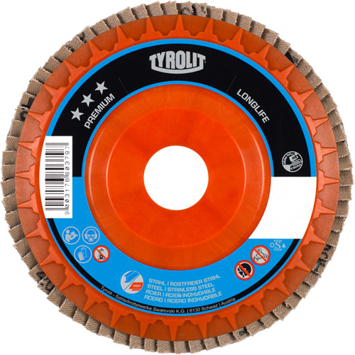 Disque &agrave; lamelles de premi&egrave;re qualit&eacute; LongLife, 4-1/2" x 7/8", Type 27, Grain 120, Zirconium Kelford