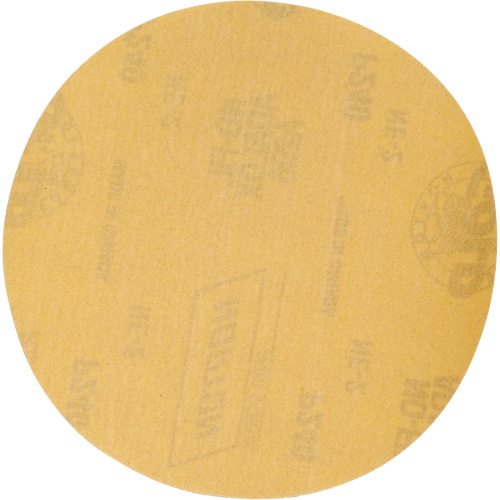 Disque de ponçage en papier H&L Gold Reserve A296 avec trous d'aspiration, dia 6", Grain 240, Oxyde d'aluminium, Poids C Kelford