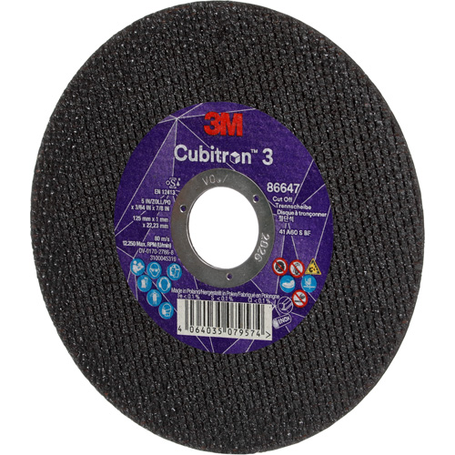 Cubitron 3 Cutting Disc, 5" x 9/32", 3/8" Arbor, Type 41 Kelford