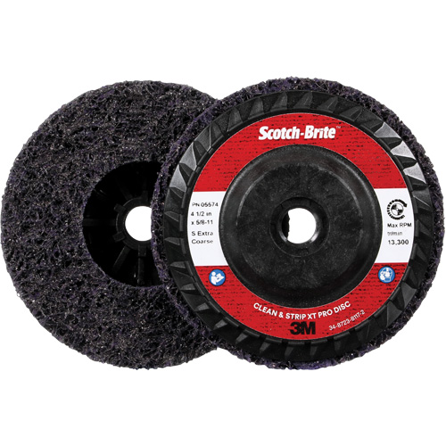 Disque Clean and Strip XT Pro XO-DC Scotch-Brite, 4-1/2" dia., Grain Extra grossier, Carbure de silicium Kelford