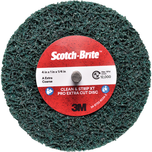 Disque Clean and Strip XT Pro Extra Cut Disc XC-DC Scotch-Brite, 4" dia., Grain Extra grossier, Oxyde d'aluminium Kelford