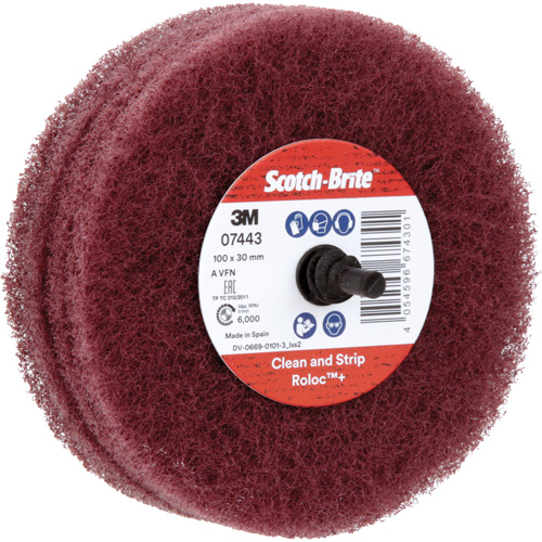 Roue de ponçage &agrave; usage g&eacute;n&eacute;ral Scotch-Brite Roloc Plus, 4" dia. Kelford