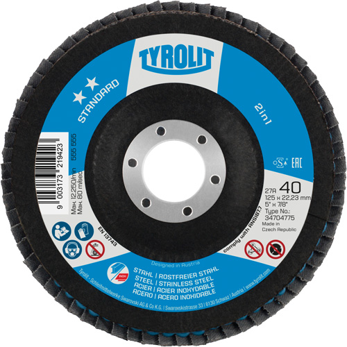 2-in-1 Flap Disc, 5" x Type 27A, 60 Grit Kelford