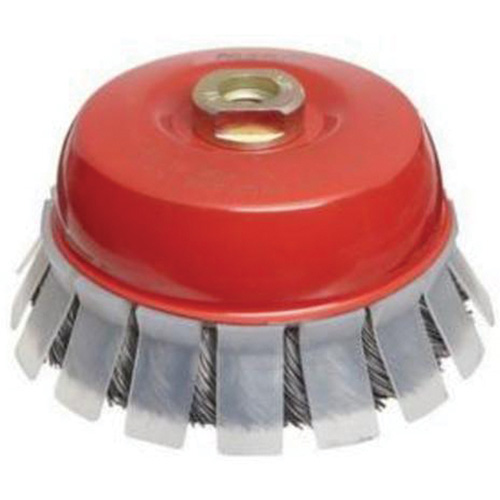 Brosse-boisseau &agrave; fils nou&eacute;s avec protecteur, 2-3/4" dia. x 5/8"-11 arbre Kelford