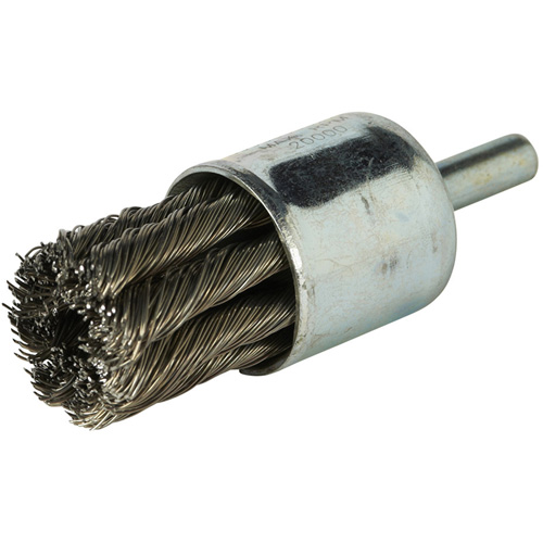 Stem Mounted Knotted Wire Brush, 3/4" Dia. x 1/4" Arbor Kelford