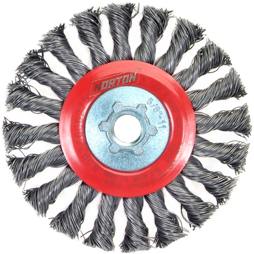 Standard Twist Wire Wheel, 4-1/2" Dia., 0.02" Fill, 5/8"-11 Arbor, Steel Kelford