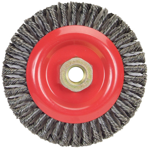 Stringer Bead Knot Wire Brush For Angle Grinders, 5" Dia., 0.02" Fill, 5/8"-11 Arbor, Steel Kelford