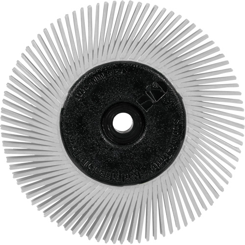 Brosse radiale en soies de pr&eacute;cision type A PN-RB avec adaptateur Scotch-Brite , C&eacute;ramique, Grain 120+, 6" dia. Kelford