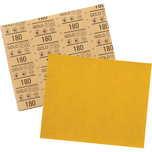 Gold Abrasive Sheet 12545, 9" x 11", 180 Grit, Aluminum Oxide Kelford