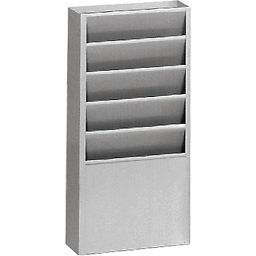 Literature Storage Racks, Stationary, 5 Slots, Steel, 9-3/4" W x 4-1/8" D x 21" H Kelford