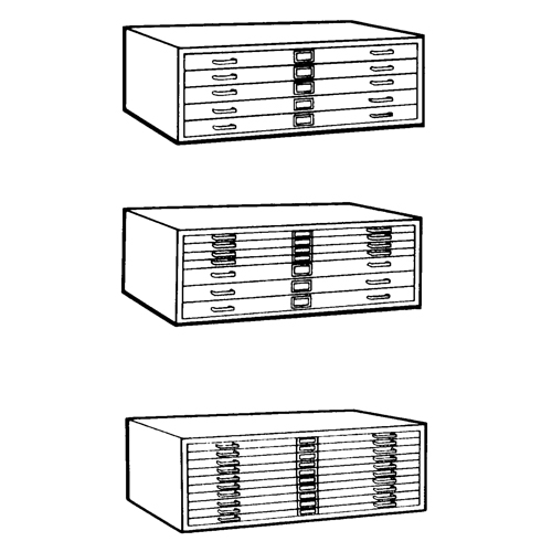 Steel Plan Files, 5 Drawers, 40-3/8" W x 29-3/8" D x 16-1/2" H Kelford