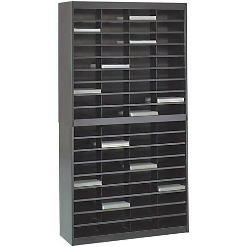 Heavy-duty Literature Organizers, Stationary, 72 Slots, Steel, 37-1/2" W x 12-3/4" D x 71" H Kelford