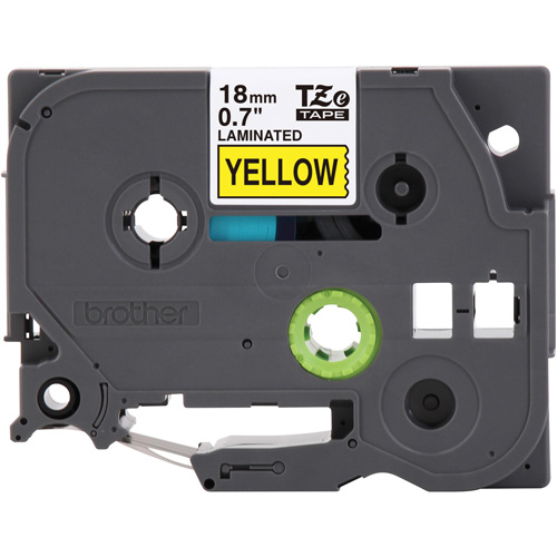 Tape Cartridge for P-touch&reg; Labeling System, 18 mm x 8 m, Black on Yellow Kelford