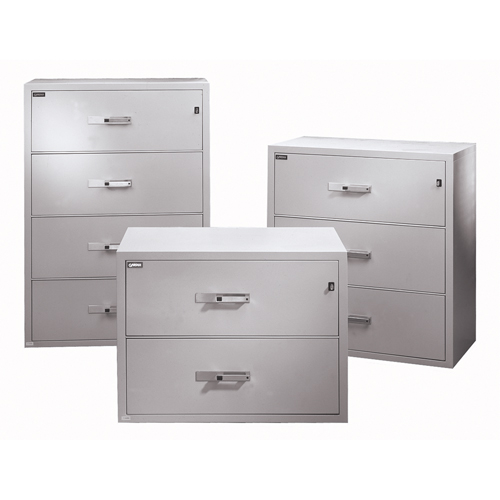 Fire Resistant Filing Cabinets, Steel, 2 Drawers, 38-3/4" W x 23-1/2" D x 29" H, Black Kelford