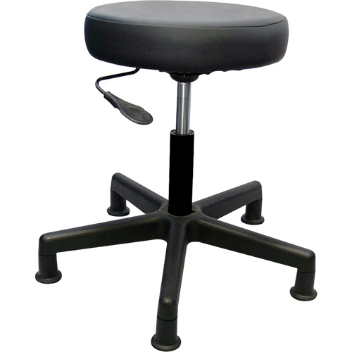 900 Series Task Stool, Stationary, Adjustable, 16" - 22", Vinyl Seat, Black Kelford