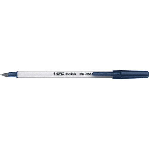Bic&reg; Round Stic Ball Point Pen, Blue, 0.8 mm Kelford