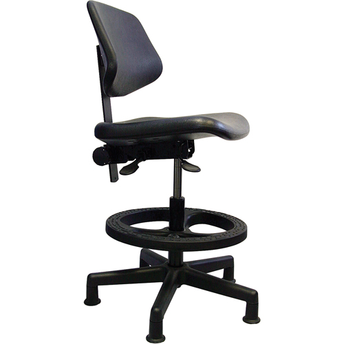 Ergonomic Seating, Polyurethane, Black, 250 lbs. Capacity Kelford