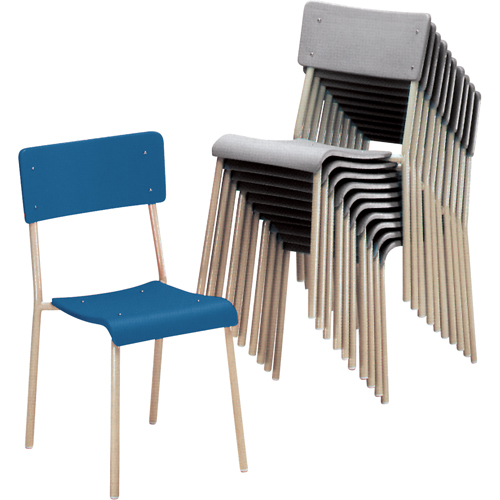 Chaises empilables Ventura, Plastique, Bleu Kelford