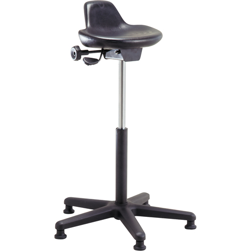 Shoptech Ergonomic Industrial Stools, Sit/Stand, Adjustable, 21" - 31", Polyurethane Seat, Black Kelford