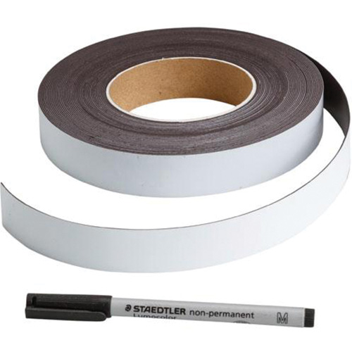 Write-On Magnetic Label, Magnetic, 600" L x 1" W Kelford