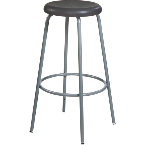 500 Series Stool, Stationary, Adjustable, 27" - 35", Polyurethane Seat, Black Kelford