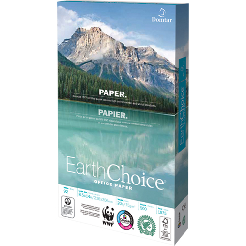 Papier pour le bureau EarthChoice, FSC, 8-1/2" x 14", 20 lb, Blanc Kelford