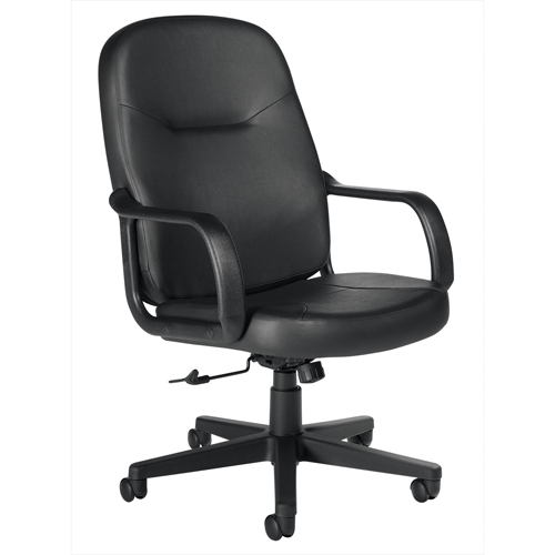 Fauteuil de bureau, Cuir, Noir Kelford
