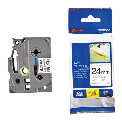 Ruban industriel lamin&eacute;, 24 mm x 13', Noir sur blanc Kelford