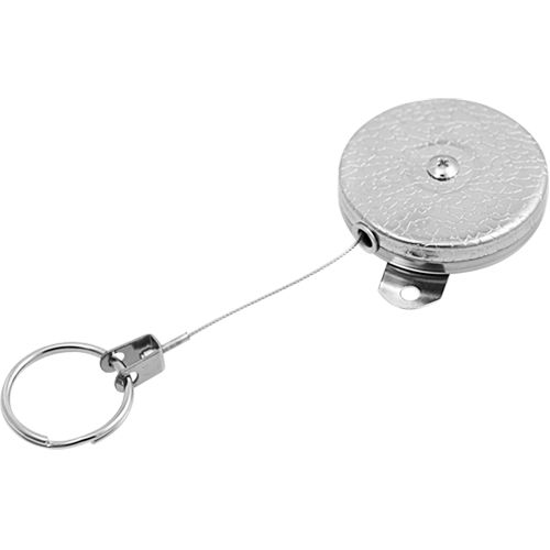 Self Retracting Key Chains, Chrome, 48" Cable, Mounting Bracket Attachment Kelford